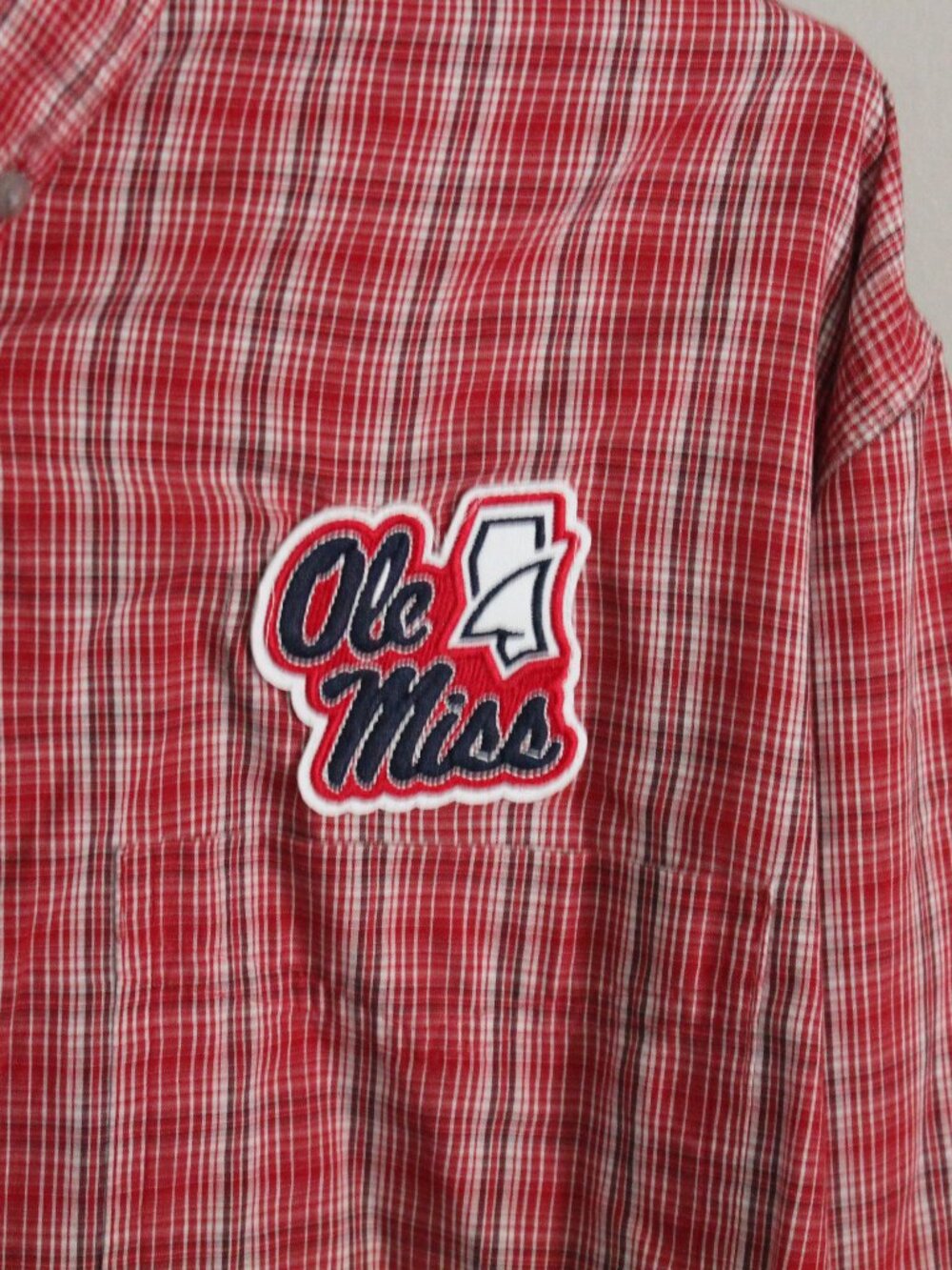 Men's Plaid Button-Down Shirt – Ole Miss Patch
